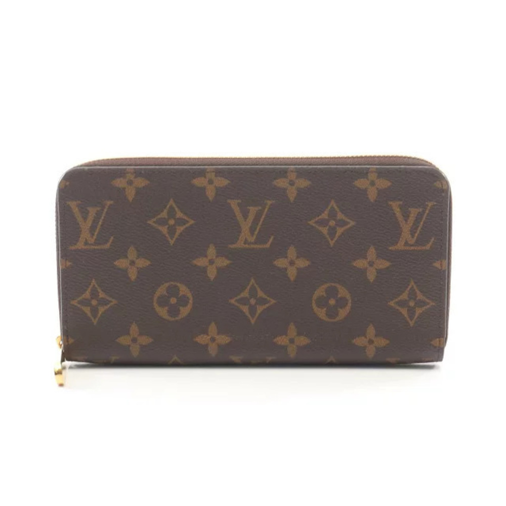 Louis Vuitton Zippy Wallet Monogram Fuschia Pink Round Long Canvas Brown Pink